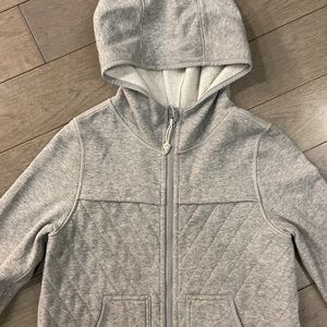 Ivivva Grey Quilted Full Zip Hoodie Thumb Holes Size 12